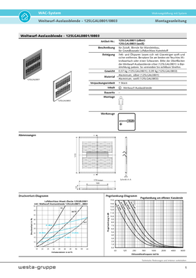 Weitwurf-Auslassblende silber/weiss Weitwurf-Auslassblende silber/weiss
