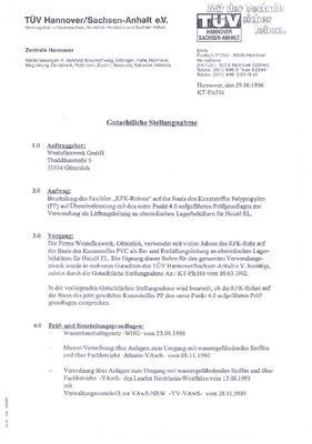 Zertifikat WesterKFK nach WHG Zertifikat WesterKFK nach WHG